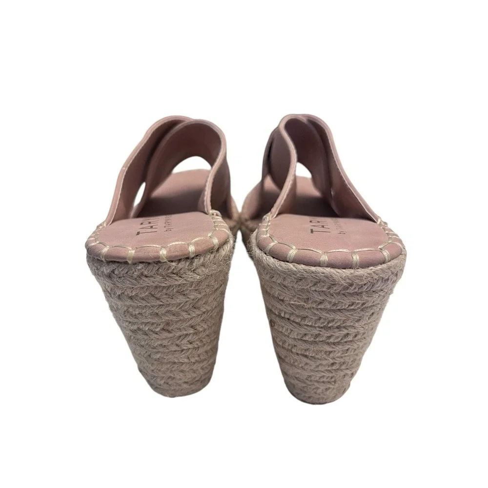 New TARYN By Taryn Rose Sz 9 Wedge Espadrille Pink Blush Vegan Suede Sandals